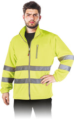 HIGH-VISIBILITY FLEECE JACKET WITH REFLECTIVE STRIPES, 100% POLYESTER