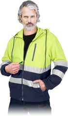HIGH-VISIBILITY INSULATED FLEECE JACKET WITH REFLECTIVE STRIPES