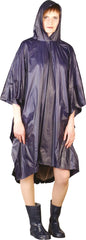 HOODED RAIN PONCHO, SNAP-FASTENED PVC RAINWEAR FOR OUTDOOR PROTECTION