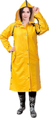 DAMSKI PŁASZCZ PRZECIWDESZCZOWY Z KAPTUREM - WODOODPORNY I WYGODNY