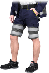 HIGH-VISIBILITY REFLECTIVE SAFETY SHORTS WITH ADJUSTABLE WAIST
