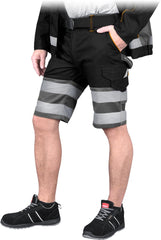 HIGH-VISIBILITY REFLECTIVE SAFETY SHORTS WITH ADJUSTABLE WAIST