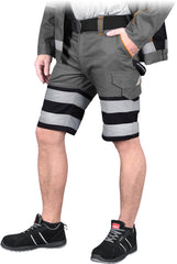 HIGH-VISIBILITY REFLECTIVE SAFETY SHORTS WITH ADJUSTABLE WAIST