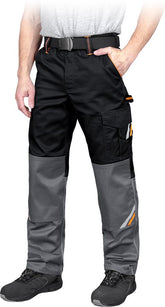 HIGH-VISIBILITY WORK TROUSERS WITH KNEE PAD POCKETS AND REFLECTIVE DETAILS