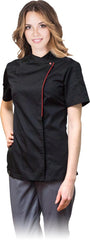 WOMEN'S CHEF JACKET WITH SHORT SLEEVES AND MESH VENTILATION, 65% POLYESTER