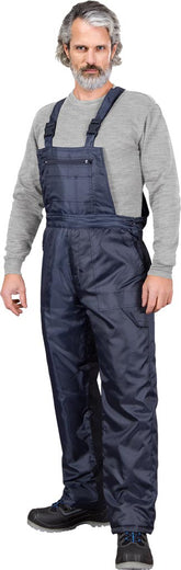WINTER WORKWEAR INSULATED POLYESTER DUNGAREES WITH TOOL POCKETS
