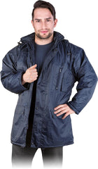 EXTENDED MEN'S INSULATED JACKET WITH MULTI-POCKET DESIGN AND DETACHABLE HOOD