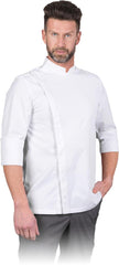 MEN'S LONG-SLEEVE CHEF JACKET, STRETCH & EASY-CARE