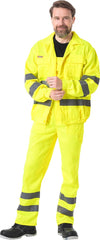 ENSEMBLE DE VÊTEMENTS DE PROTECTION: BLOUSON ET PANTALON AVEC BANDES RÉFLÉCHISSANTES