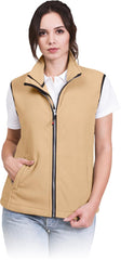 WOMEN'S WINDPROOF FLEECE VEST WITH FULL ZIP & SECURE POCKETS