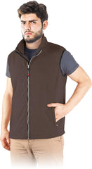 MEN'S WINDPROOF FLEECE VEST WITH FULL ZIP AND STAND-UP COLLAR