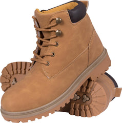 POWDER PINK LACE-UP ANKLE BOOTS WITH PVC SOLE