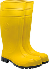 INDUSTRIAL GRADE PVC SAFETY BOOTS WITH STEEL TOE CAP AND SLIP-RESISTANT SOLE