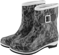 KWIECISTE BUTY DAMSKIE FIORE Z PCV, WODOODPORNE, IDEALNE NA DESZCZ