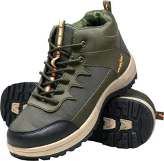 ROBUSTE KNÖCHELHOHE SCHNÜRSTIEFEL AUS PU UND TEXTIL