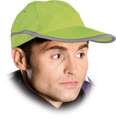 HIGH-VISIBILITY SAFETY CAP WITH REFLECTIVE STRIP AND VELCRO CLOSURE