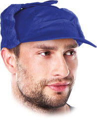 INSULATED WINTER EAR-FLAP CAP WITH HARDENED PEAK