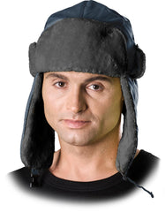 WINTER EARFLAP CAP WITH SOFT FUR TRIM AND INSULATED POLYESTER