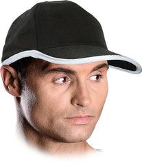 REFLECTIVE SAFETY COTTON CAP WITH STIFFENED PEAK AND VELCRO FASTENING