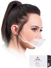 CLEAR HYGIENIC FACE MASK WITH POLYESTER SHIELD AND ADJUSTABLE STRAPS