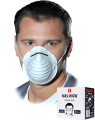 50-PACK POLYPROPYLENE DISPOSABLE WHITE HYGIENIC MASKS