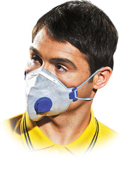FFP2 SCHUTZ-HALBMASKE MIT AUSATEMVENTIL UND NASENPOLSTER