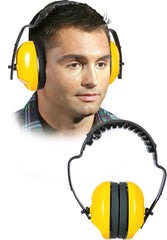 COMFORT FIT YELLOW EAR MUFFS WITH ADJUSTABLE HEADBAND & SNR 23.76dB