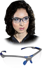 OKULARY OCHRONNE ANTYPOPRYSKOWE KLASA OPTYCZNA 1, REGULOWANE RAMIONA