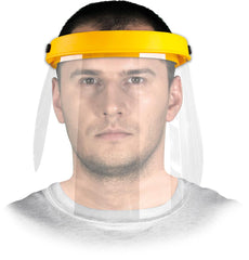 GESICHTSSCHUTZ MIT POLYCARBONAT-VISIER UND ELASTISCHEM BAND