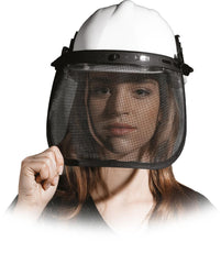 SCHUTZNETZ AUS SCHWARZEM EDELSTAHL FÜR GESICHT UND AUGEN