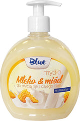 BLUE LUXURY LIQUID SOAP - OLIVE, MILK & HONEY, RASPBERRY, PEACH 500ML