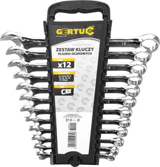 12-PIECE POLISHED CR-V STEEL COMBINATION WRENCH SET