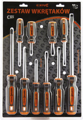 PROFESSIONAL 10-PIECE CR-V STEEL SCREWDRIVER SET FOR WORKSHOP
