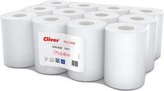 WEISSE PAPIERHANDTÜCHER AUS RECYCELTEM MATERIAL, 65M ROLLEN