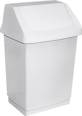 BIAŁY KOSZ NA ŚMIECI Z UCHYLNĄ POKRYWĄ, 15L
