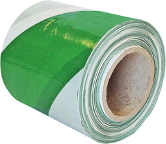 DURABLE UV RESISTANT GREEN & WHITE SAFETY WARNING TAPE 100M X 70MM