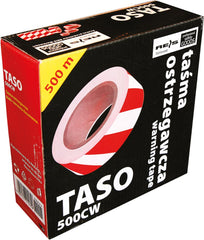TAŚMA OSTRZEGAWCZA DWUSTRONNA BIAŁO-CZERWONA 500M X 70MM