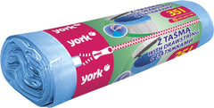 SACS POUBELLE ROBUSTES 35L BLEUS AVEC LIEN DE SERRAGE, LOT DE 15