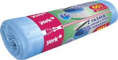 SACS POUBELLE ROBUSTES 60L BLEUS AVEC LIEN DE SERRAGE - LOT DE 10