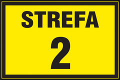 ZNAK OSTRZEGAWCZY - STREFA GAZU 2, PVC, 200x300 MM