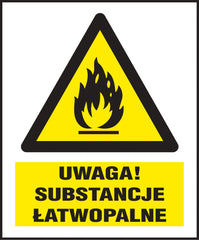 PANNEAU DE SÉCURITÉ: SUBSTANCES INFLAMMABLES 220x300 MM