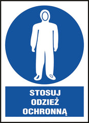 PANNEAU DE SÉCURITÉ: PORT DE VÊTEMENTS DE PROTECTION, PVC, 220x300MM