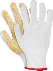 RĘKAWICE ROBOCZE BAWEŁNIANO-POLIESTROWE Z PCV NAKROPIONE