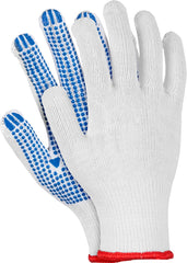 RĘKAWICE ROBOCZE BAWEŁNIANO-POLIESTROWE Z PCV NAKROPIONE