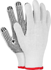 DURABLE COTTON-POLYESTER WORK GLOVES WITH PVC GRIP DOTS