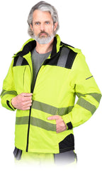 HIGH-VISIBILITY MEN'S INSULATED WORK JACKET WITH REFLECTIVE STRIPES