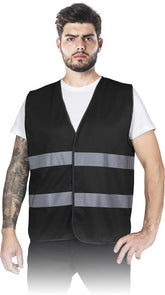 GILET DE SÉCURITÉ RÉFLÉCHISSANT EN POLYESTER 100% AVEC FERMETURE À SCRATCH