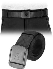 ROBUSTER TEKGEWEBTER GÜRTEL, KUNSTSTOFFSCHNALLE, METALLFREI, 120 CM