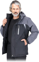 MEN'S INSULATED REFLECTIVE SAFETY JACKET WITH DETACHABLE HOOD