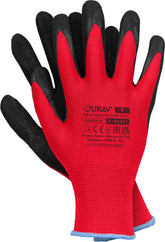FLEXIBLE LATEX-COATED POLYESTER GLOVES FOR PRECISION WORK